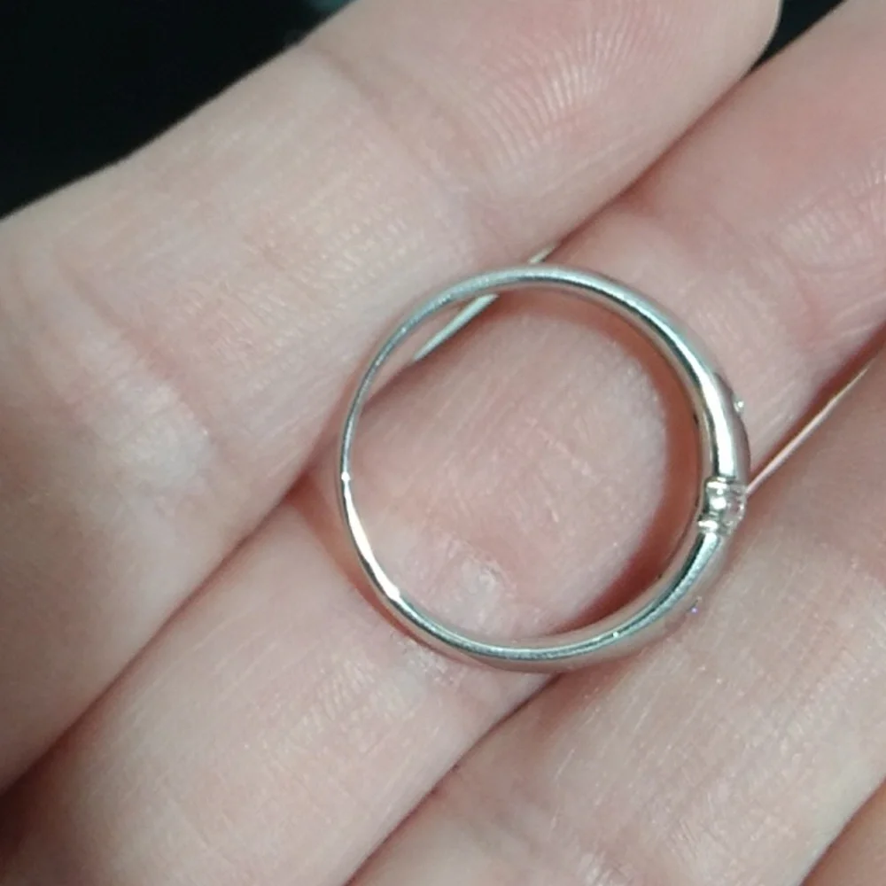 SALE! Authentic Platinum 0.1ct Genuine Diamond Ring 💍 Size 6 Gently Worn - Picture 8 of 12